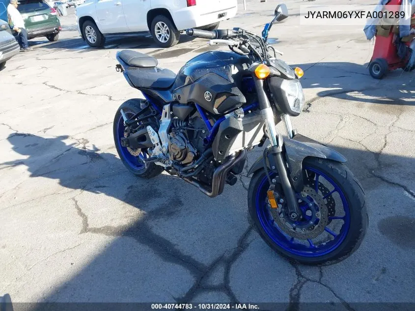 2015 Yamaha Fz07 C VIN: JYARM06YXFA001289 Lot: 40744783