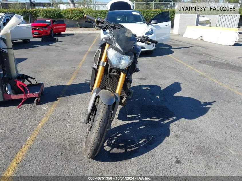 2015 Yamaha Fz09 C VIN: JYARN33Y1FA002088 Lot: 40751358