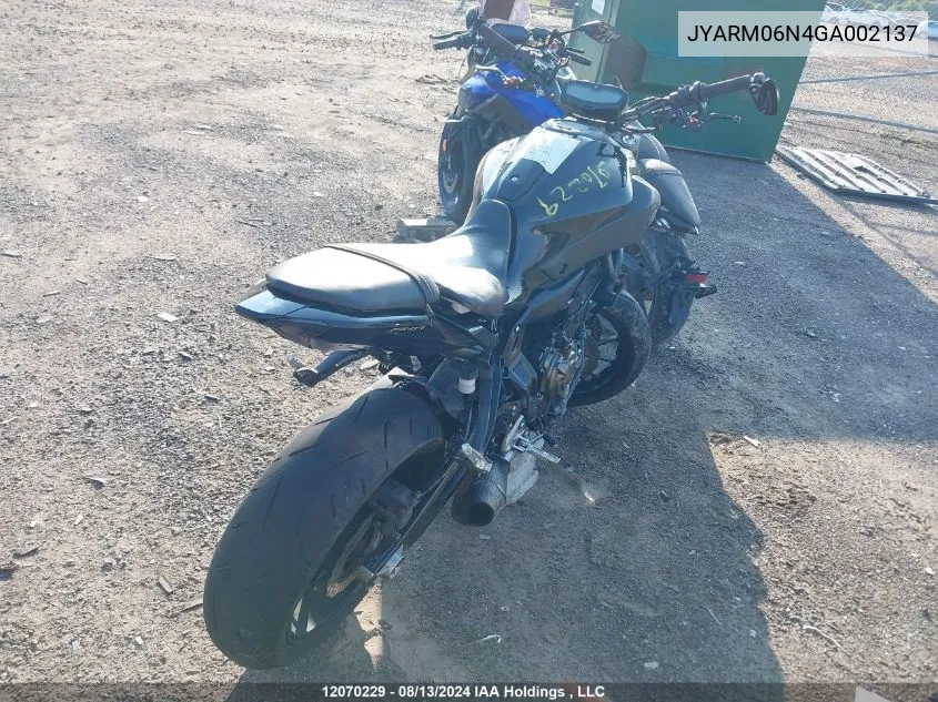 2016 Yamaha Fz07 VIN: JYARM06N4GA002137 Lot: 12070229