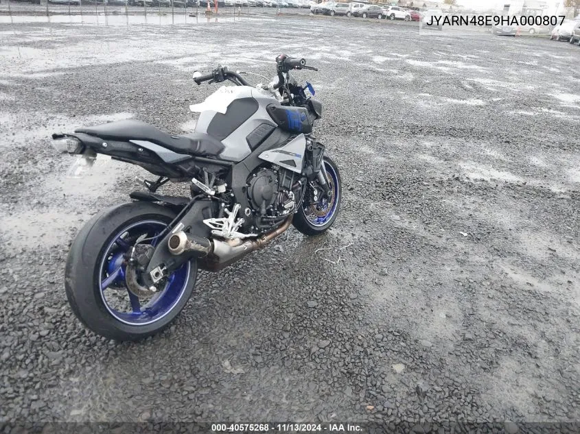 2017 Yamaha Fz10 VIN: JYARN48E9HA000807 Lot: 40575268