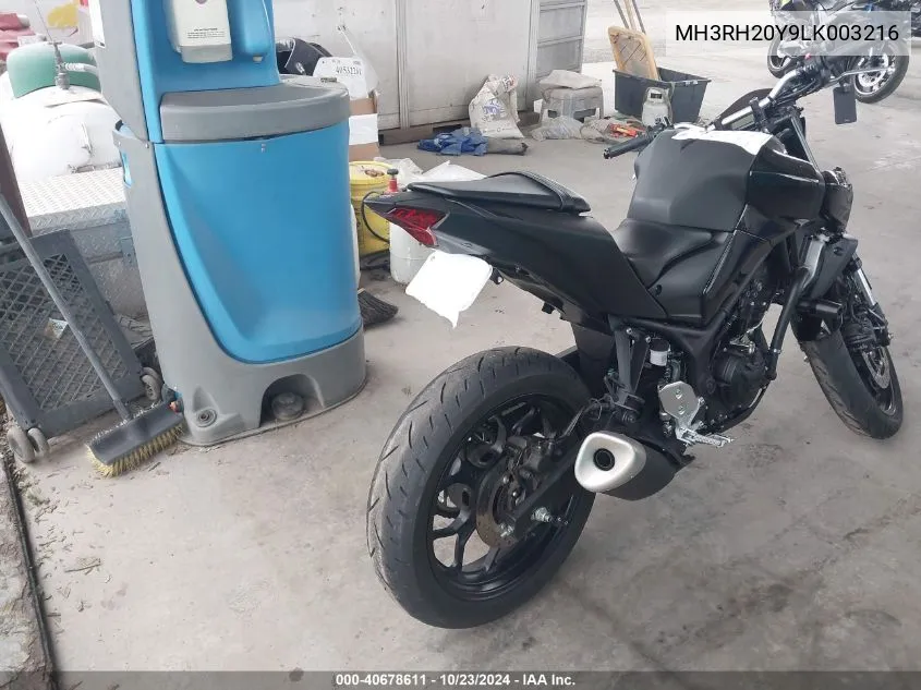 2020 Yamaha Mt-03 VIN: MH3RH20Y9LK003216 Lot: 40678611