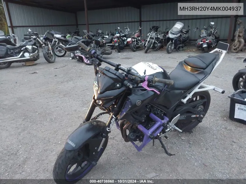 2021 Yamaha Mt-03 VIN: MH3RH20Y4MK004937 Lot: 40738860