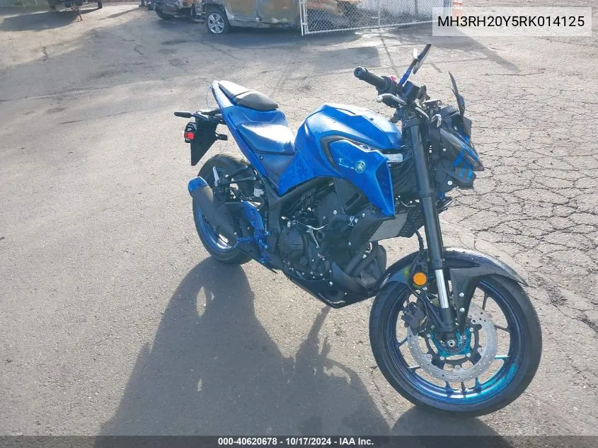 2024 Yamaha Mt-03 VIN: MH3RH20Y5RK014125 Lot: 40620678