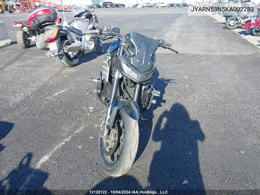 2019 Yamaha Mt09 VIN: JYARN53N5KA002283 Lot: 12120122