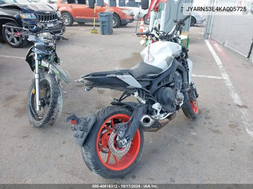 2019 Yamaha Mt09 VIN: JYARN53E4KA005725 Lot: 40616312