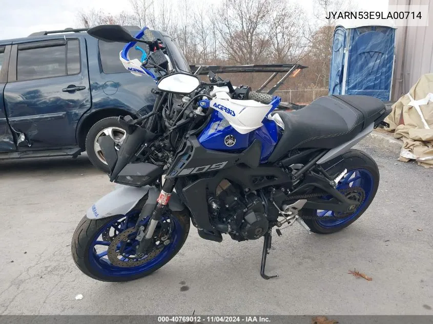 2020 Yamaha Mt09 VIN: JYARN53E9LA00714 Lot: 40769012