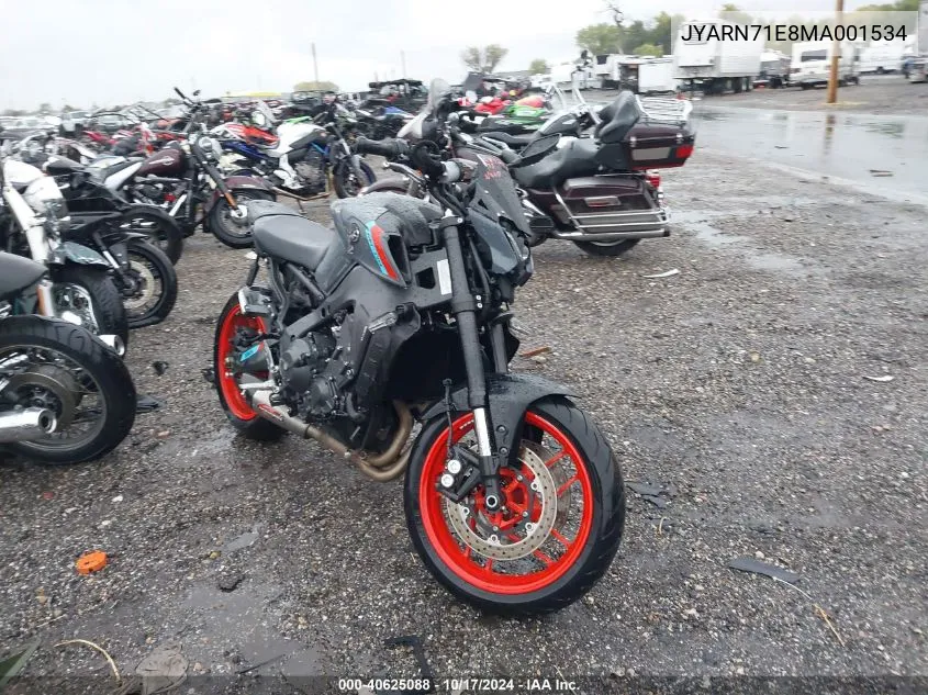 2021 Yamaha Mt09 VIN: JYARN71E8MA001534 Lot: 40625088