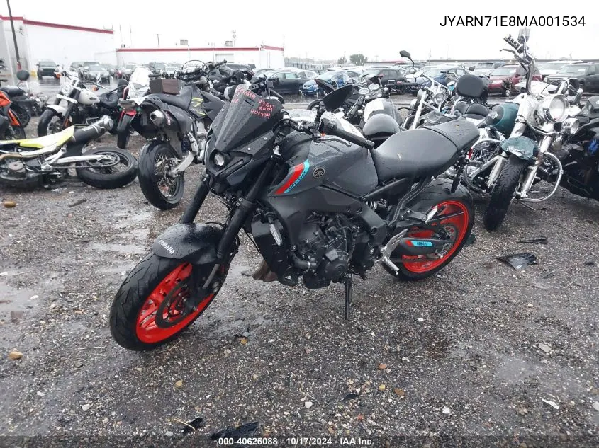 2021 Yamaha Mt09 VIN: JYARN71E8MA001534 Lot: 40625088