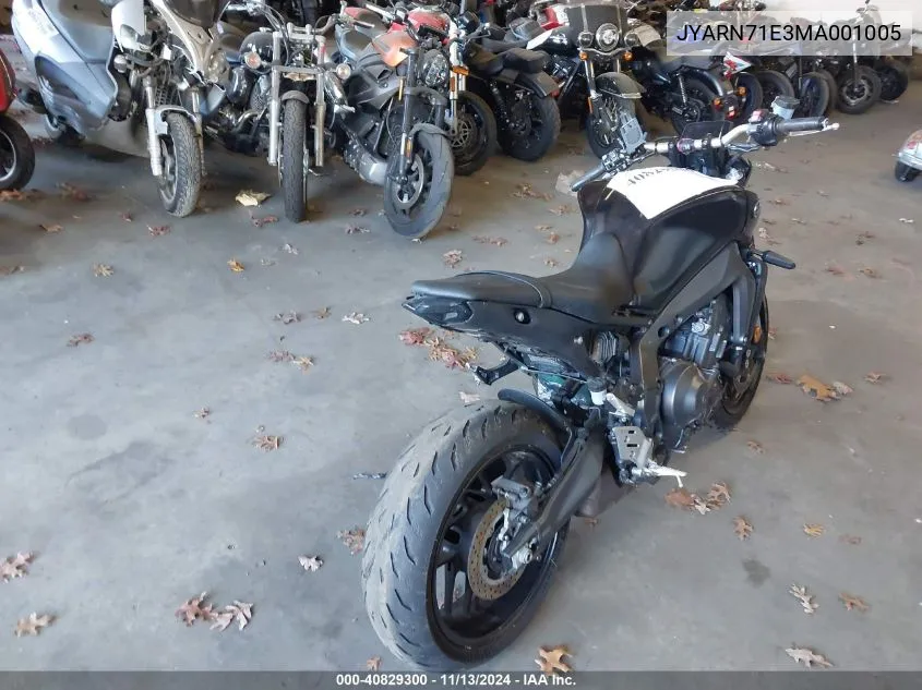 2021 Yamaha Mt09 VIN: JYARN71E3MA001005 Lot: 40829300