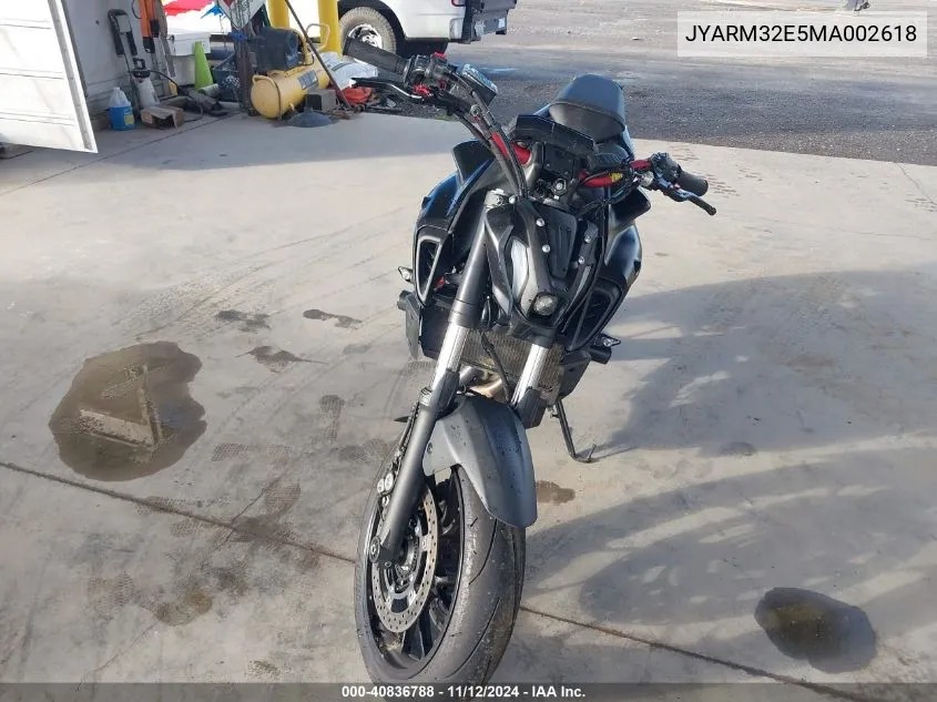 2021 Yamaha Mt07 VIN: JYARM32E5MA002618 Lot: 40836788