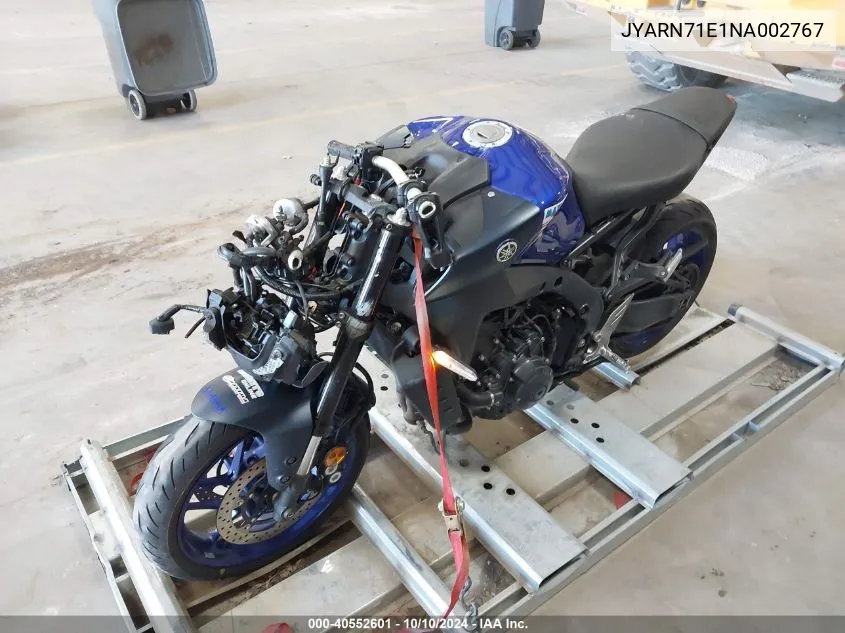 2022 Yamaha Mt09 VIN: JYARN71E1NA002767 Lot: 40552601