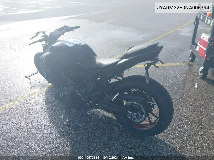 2022 Yamaha Mt07 VIN: JYARM32E0NA005394 Lot: 40573965