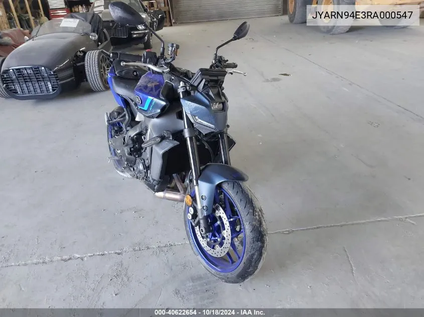 2024 Yamaha Mt09 VIN: JYARN94E3RA000547 Lot: 40622654