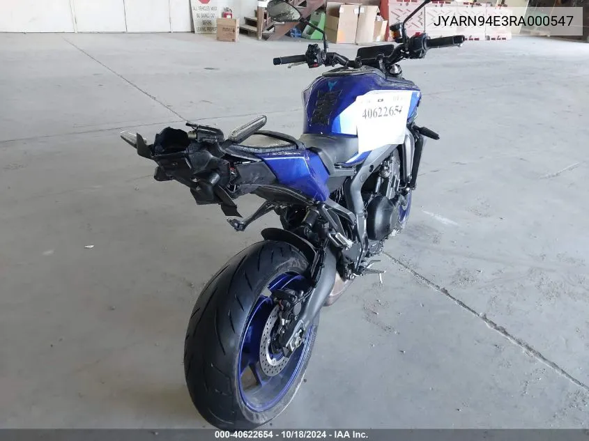 2024 Yamaha Mt09 VIN: JYARN94E3RA000547 Lot: 40622654