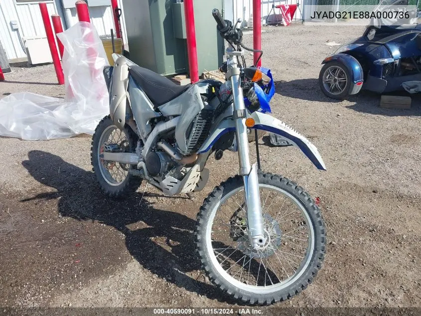 2008 Yamaha Wr250 R VIN: JYADG21E88A000736 Lot: 40590091