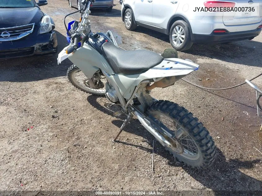 2008 Yamaha Wr250 R VIN: JYADG21E88A000736 Lot: 40590091