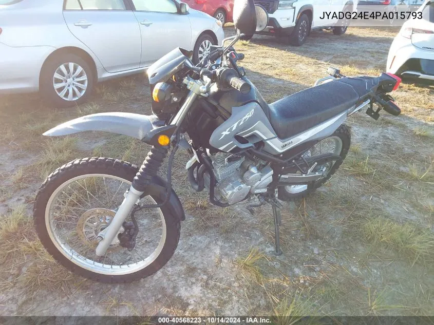 2023 Yamaha Xt250 VIN: JYADG24E4PA015793 Lot: 40568223