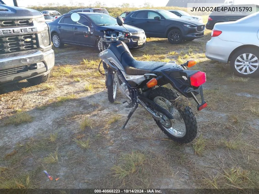 2023 Yamaha Xt250 VIN: JYADG24E4PA015793 Lot: 40568223