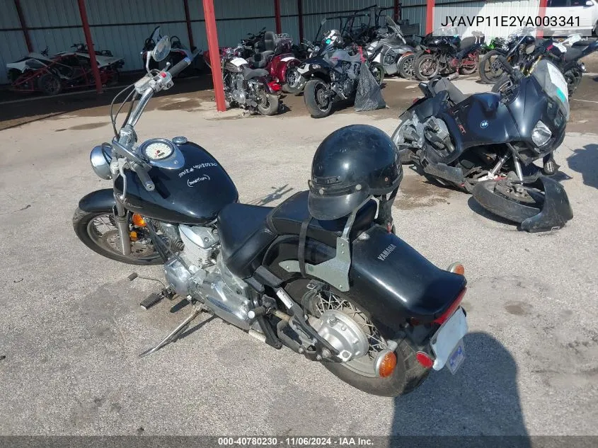 2000 Yamaha Xvs1100 VIN: JYAVP11E2YA003341 Lot: 40780230