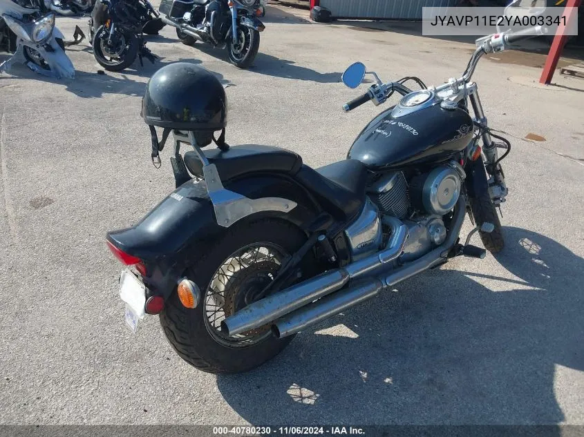 2000 Yamaha Xvs1100 VIN: JYAVP11E2YA003341 Lot: 40780230