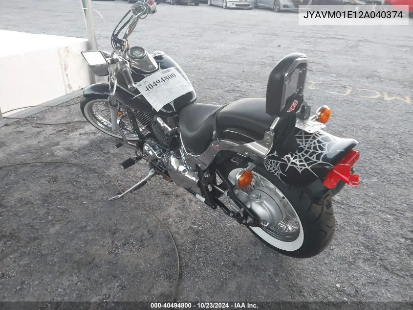 2002 Yamaha Xvs65 A VIN: JYAVM01E12A040374 Lot: 40494800