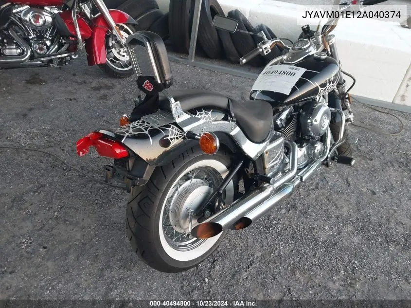 2002 Yamaha Xvs65 A VIN: JYAVM01E12A040374 Lot: 40494800