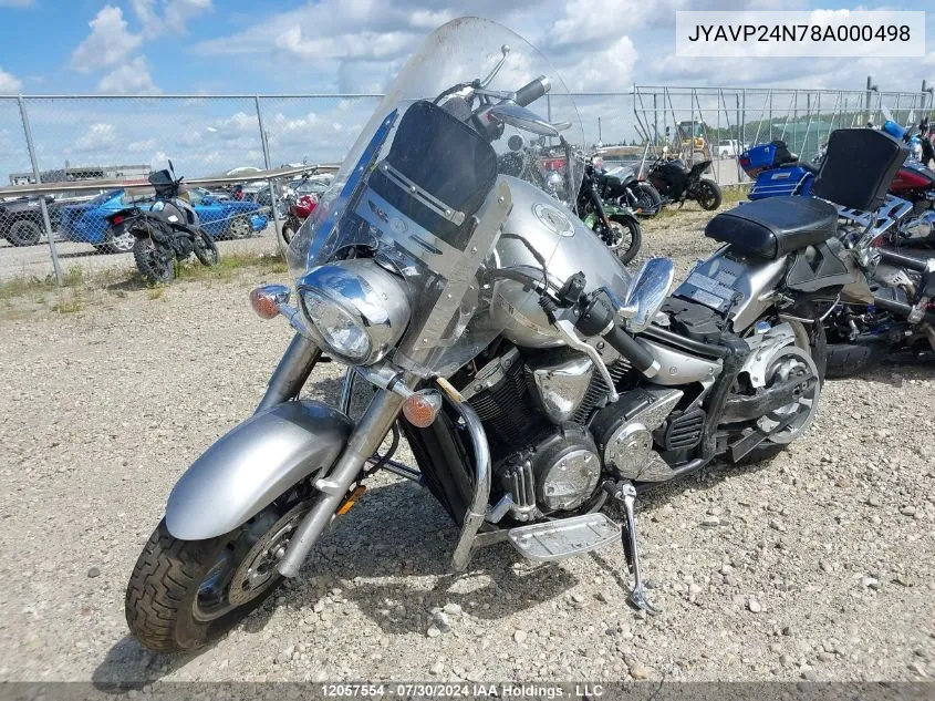 2008 Yamaha Xvs1300 A VIN: JYAVP24N78A000498 Lot: 12057554