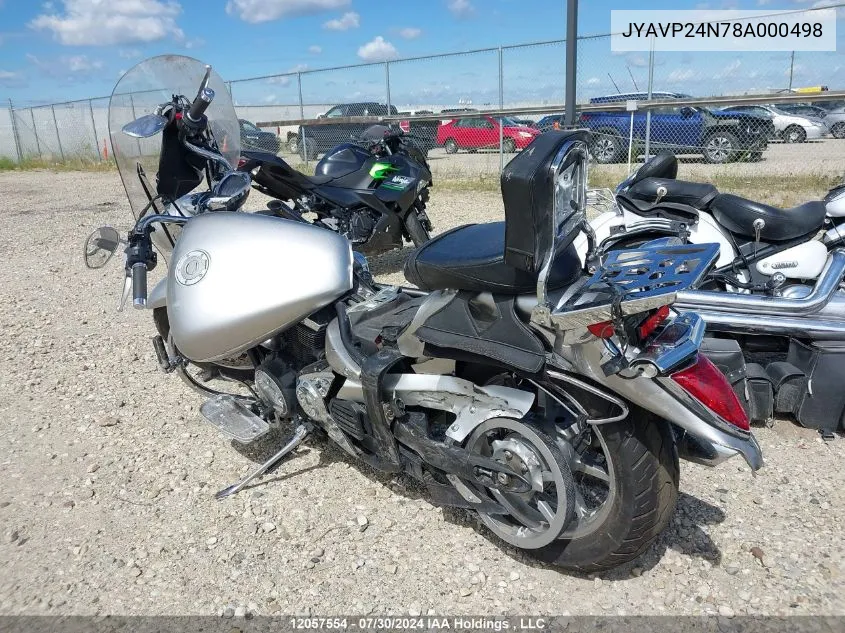 2008 Yamaha Xvs1300 A VIN: JYAVP24N78A000498 Lot: 12057554