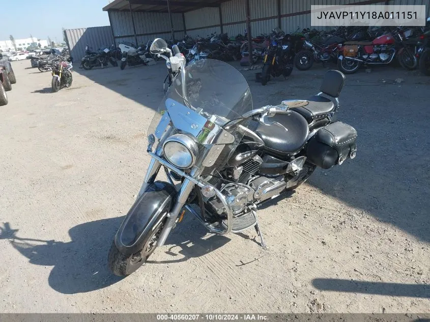 2008 Yamaha Xvs1100 C/Ac VIN: JYAVP11Y18A011151 Lot: 40560207