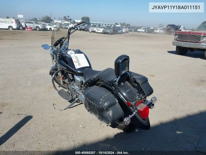 2008 Yamaha Xvs1100 C/Ac VIN: JYAVP11Y18A011151 Lot: 40560207