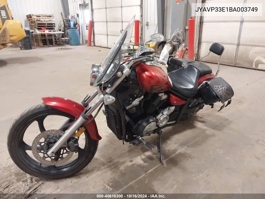 2011 Yamaha Xvs1300 Cu VIN: JYAVP33E1BA003749 Lot: 40618300