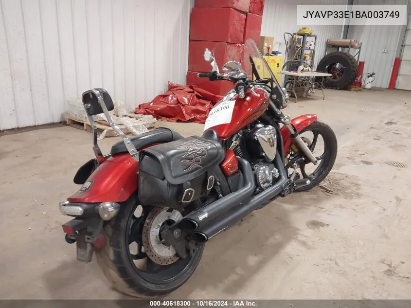 2011 Yamaha Xvs1300 Cu VIN: JYAVP33E1BA003749 Lot: 40618300