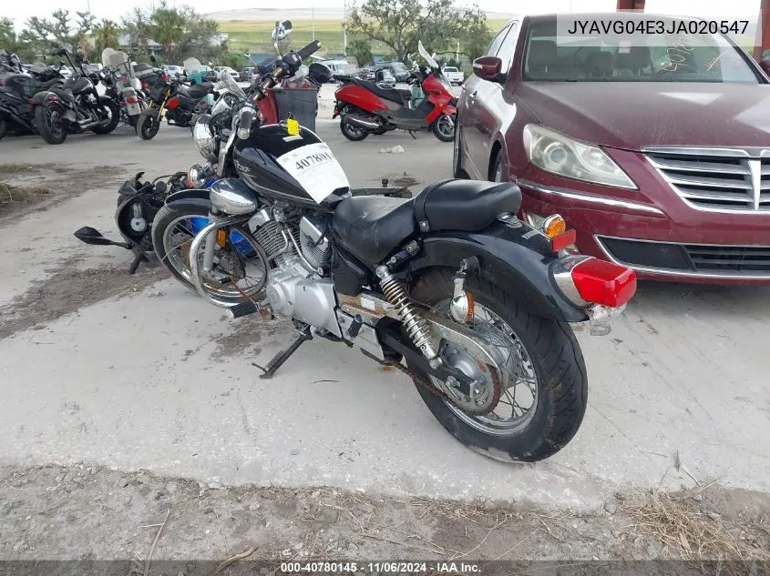 2018 Yamaha Xv250 VIN: JYAVG04E3JA020547 Lot: 40780145