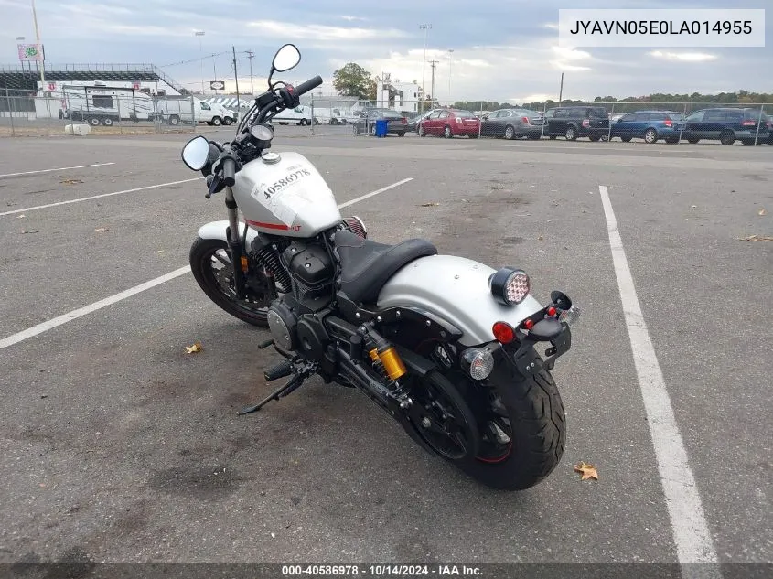 2020 Yamaha Xvs950 Cu/Cuc VIN: JYAVN05E0LA014955 Lot: 40586978