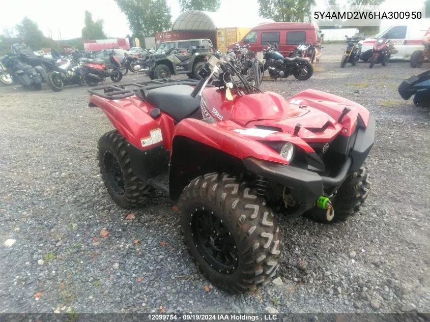 2017 Yamaha Yfm700 Fwad/Le VIN: 5Y4AMD2W6HA300950 Lot: 12099754