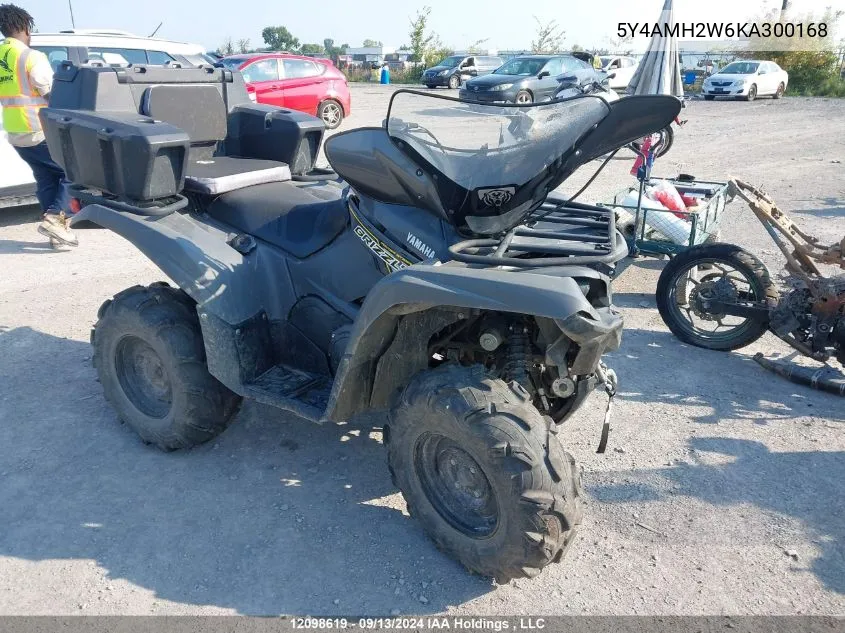 2019 Yamaha Yfm700 VIN: 5Y4AMH2W6KA300168 Lot: 12098619