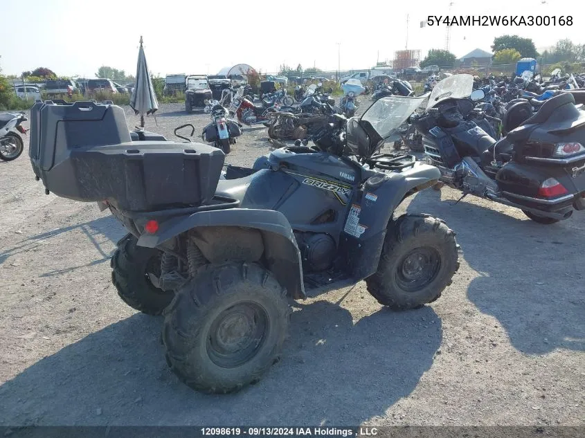 2019 Yamaha Yfm700 VIN: 5Y4AMH2W6KA300168 Lot: 12098619