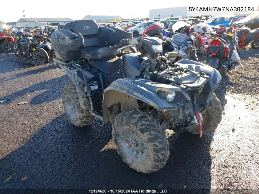 2022 Yamaha Yfm700 VIN: 5Y4AMH7W7NA302184 Lot: 12124626