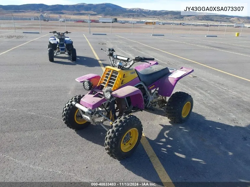 1995 Yamaha Yfz350 VIN: JY43GGA0XSA073307 Lot: 40833483