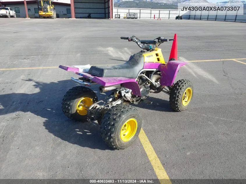 1995 Yamaha Yfz350 VIN: JY43GGA0XSA073307 Lot: 40833483