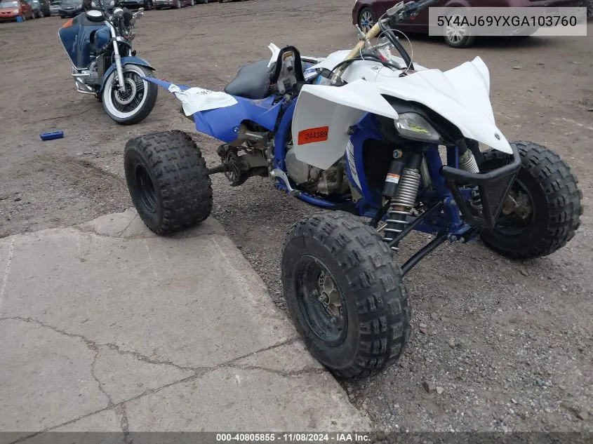 2016 Yamaha Yfz450 R VIN: 5Y4AJ69YXGA103760 Lot: 40805855