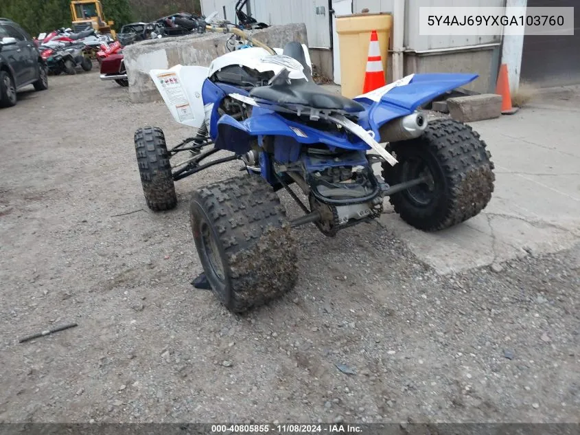 2016 Yamaha Yfz450 R VIN: 5Y4AJ69YXGA103760 Lot: 40805855