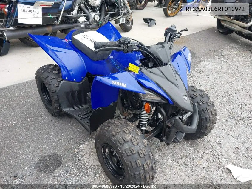 2024 Yamaha Yfz50 VIN: RF3AA03E6RT010972 Lot: 40686978