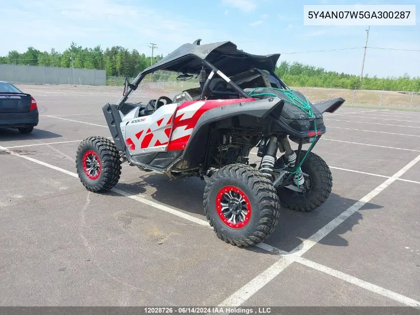 2016 Yamaha Yxz1000 Se VIN: 5Y4AN07W5GA300287 Lot: 12028726