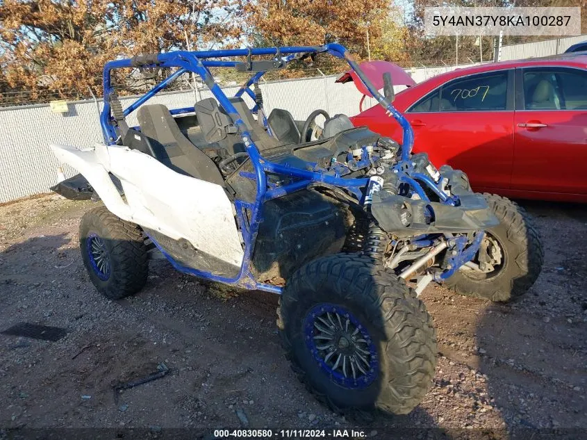 2019 Yamaha Yxz1000 VIN: 5Y4AN37Y8KA100287 Lot: 40830580