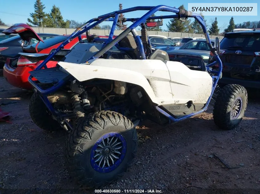 2019 Yamaha Yxz1000 VIN: 5Y4AN37Y8KA100287 Lot: 40830580