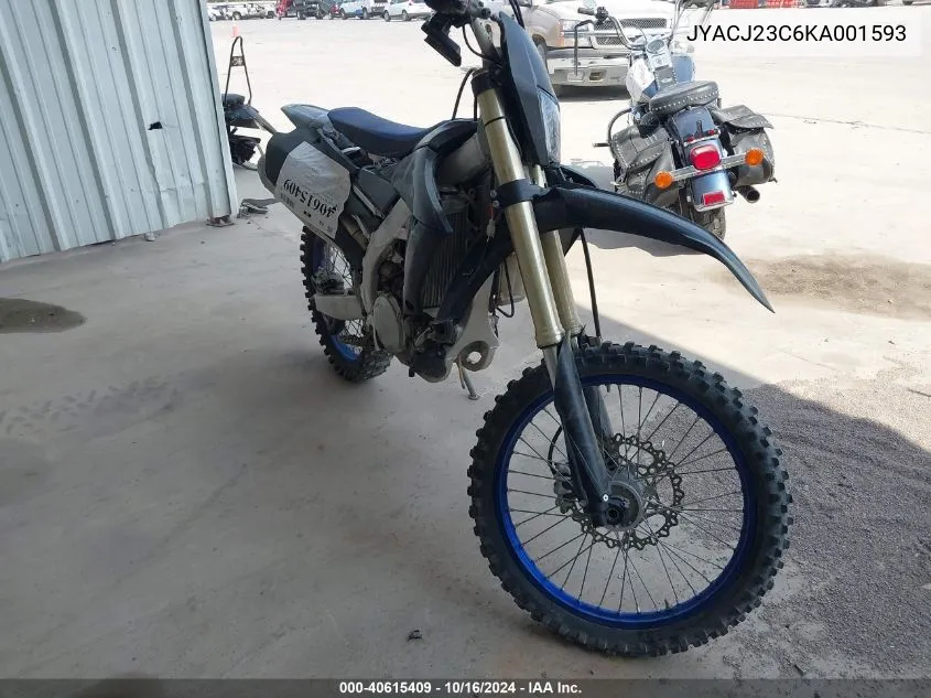 2019 Yamaha Yz450 F VIN: JYACJ23C6KA001593 Lot: 40615409