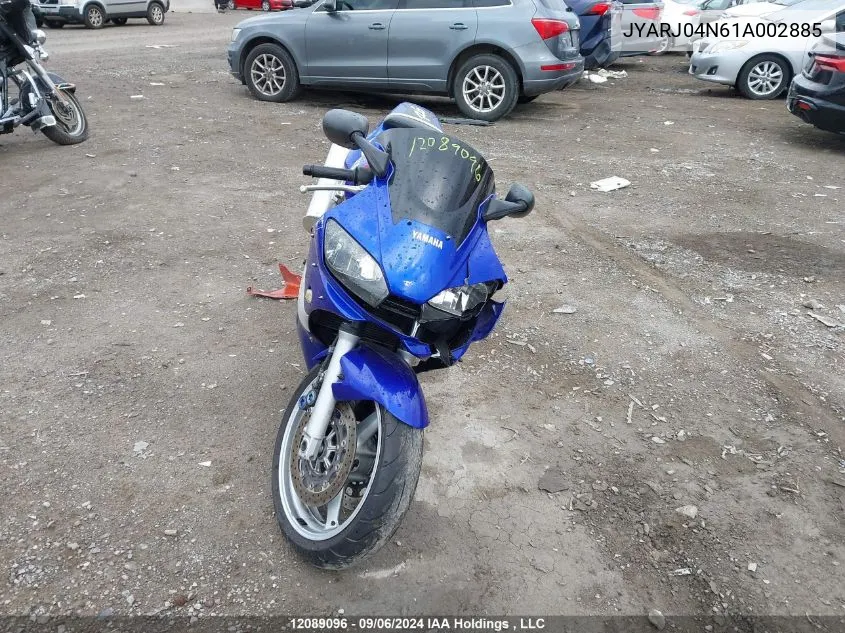 2001 Yamaha Yzfr6 S VIN: JYARJ04N61A002885 Lot: 12089096