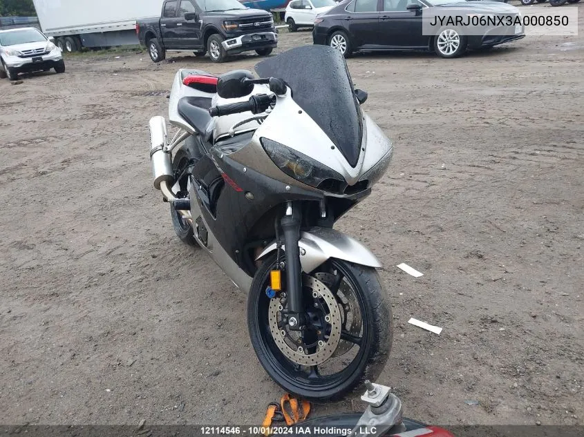 2003 Yamaha Yzfr6 Sb VIN: JYARJ06NX3A000850 Lot: 12114546