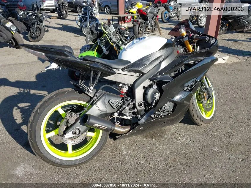 2006 Yamaha Yzfr6 L VIN: JYARJ12E46A000293 Lot: 40587050